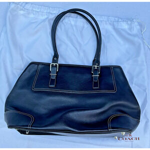 Coach Vintage Black Leather Chelsea Shopper Tote Bag & Dust Bag F30-7556 Y2K Era